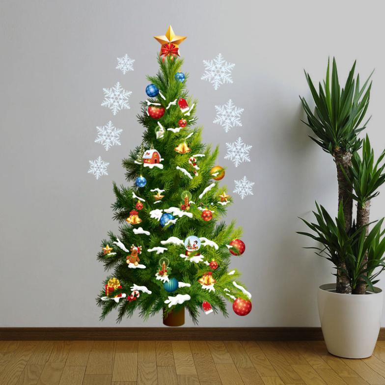 45*82cm Christmas Tree Wall Sticker Vinyl Removable Wall Stickers Home Wall Deco