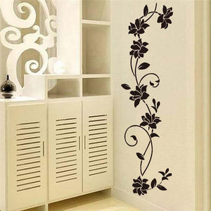 Black flower Wall Stickers Vine  Refrigerator Window cupboard Home