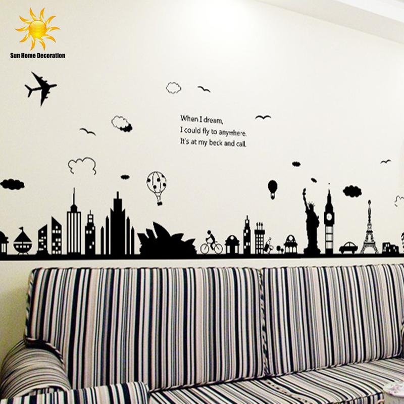 New Modern Removable Wall Stickers Large Black Eiffel